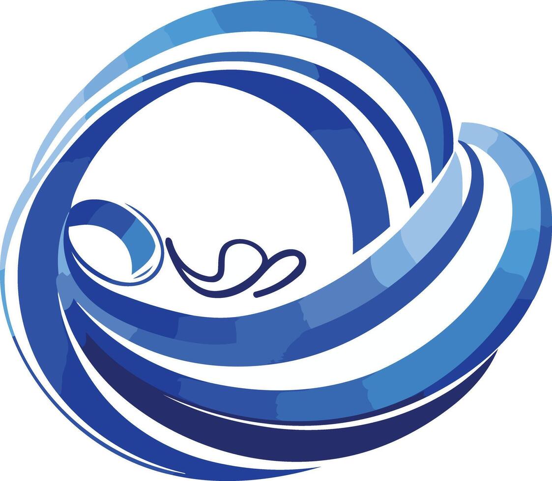 Abstract Blue Swirl Design vector