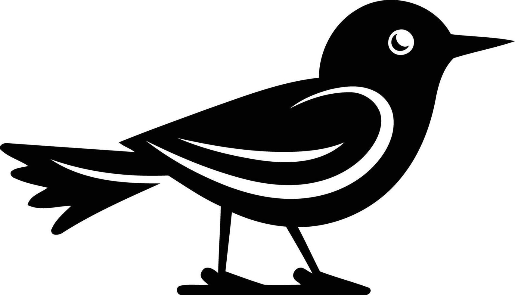 Simple black and white bird illustration, perfect for branding, logos, or website design vector