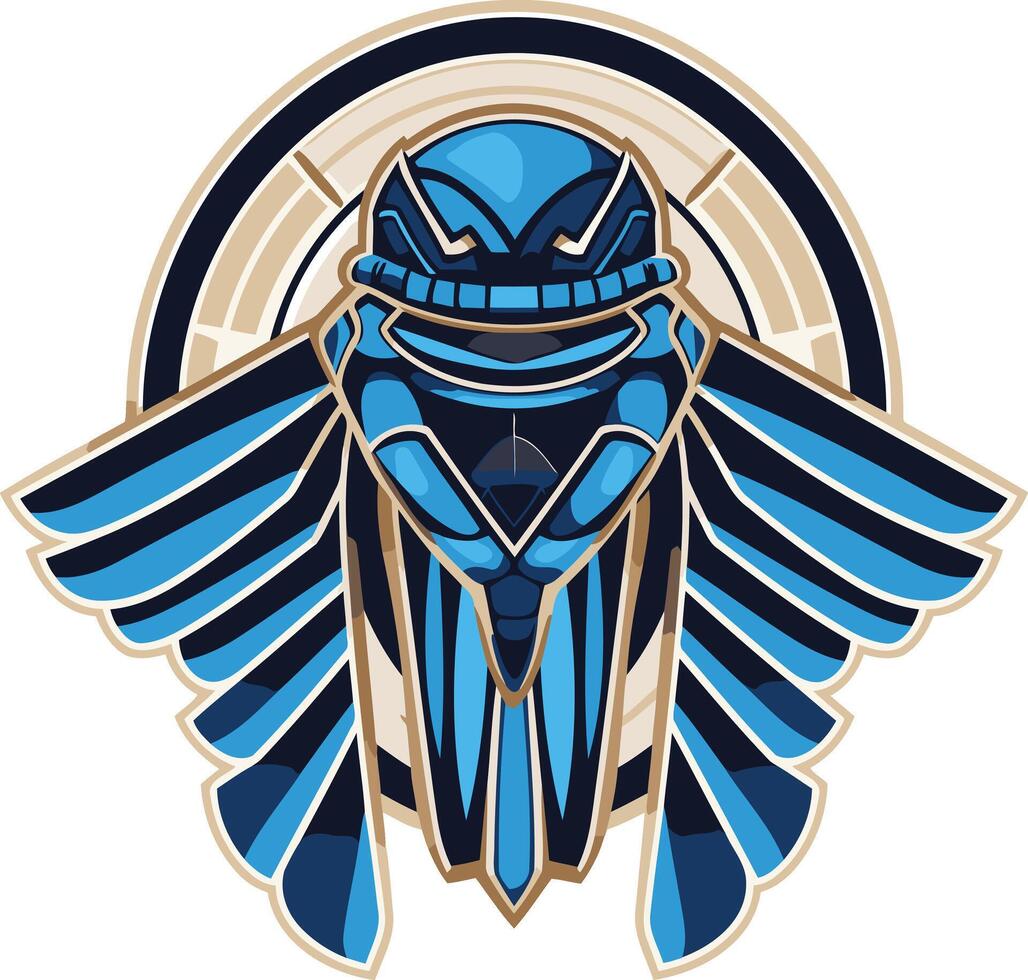 Blue Scarab with Wings vector