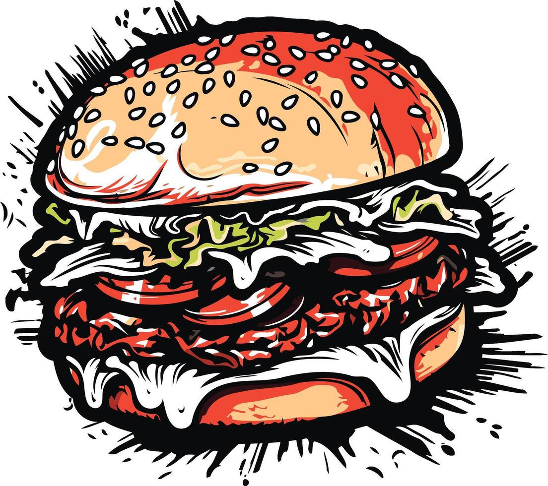Juicy Burger Illustration vector