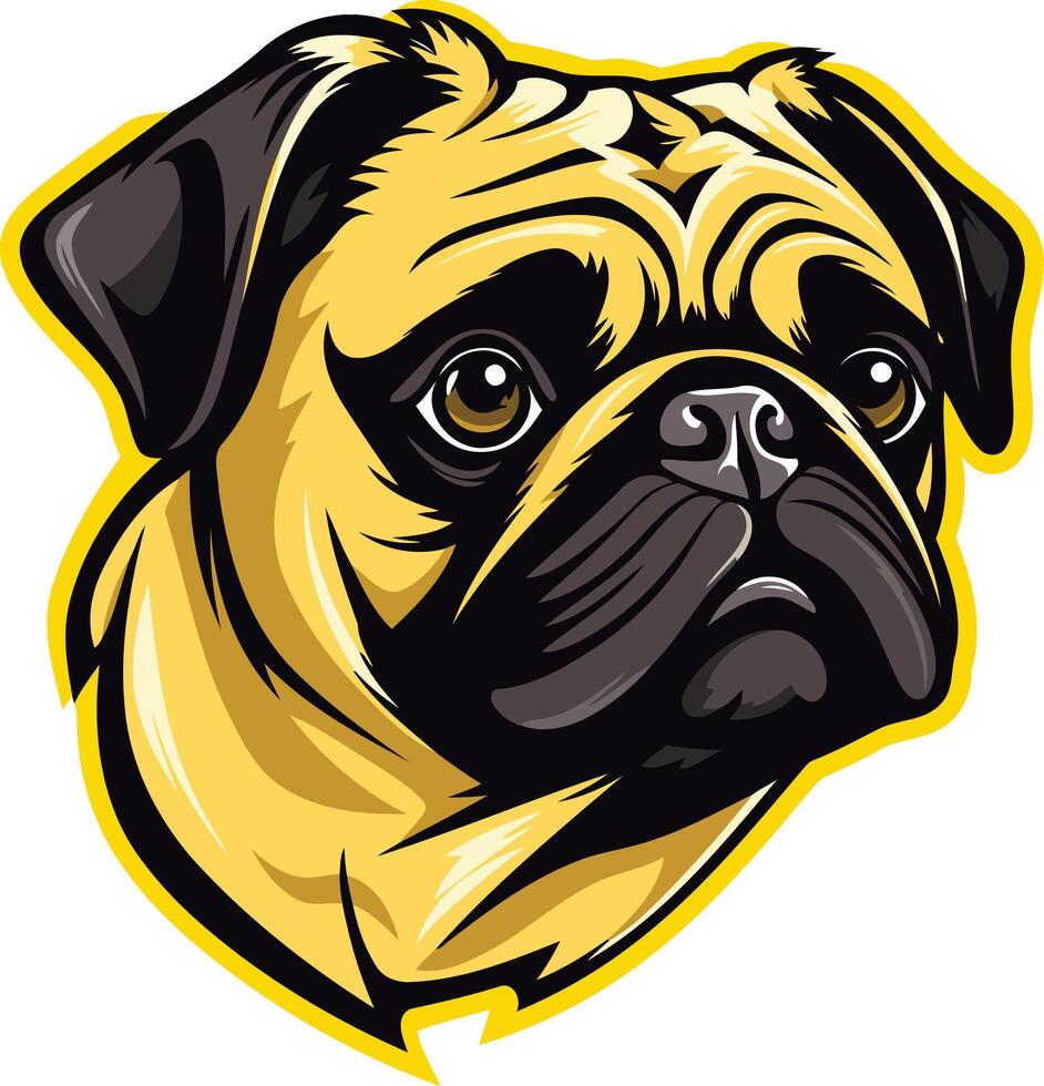 Portrait of a Pug Dog vector
