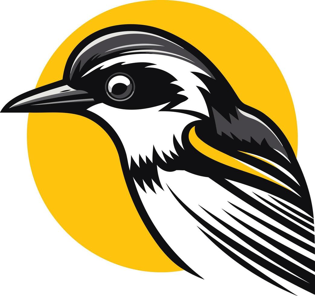 Black Capped Chickadee Bird Mascot Illustration vector