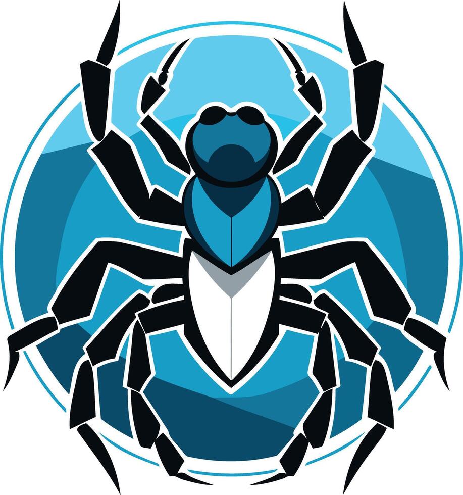 Abstract Blue Spider Illustration vector