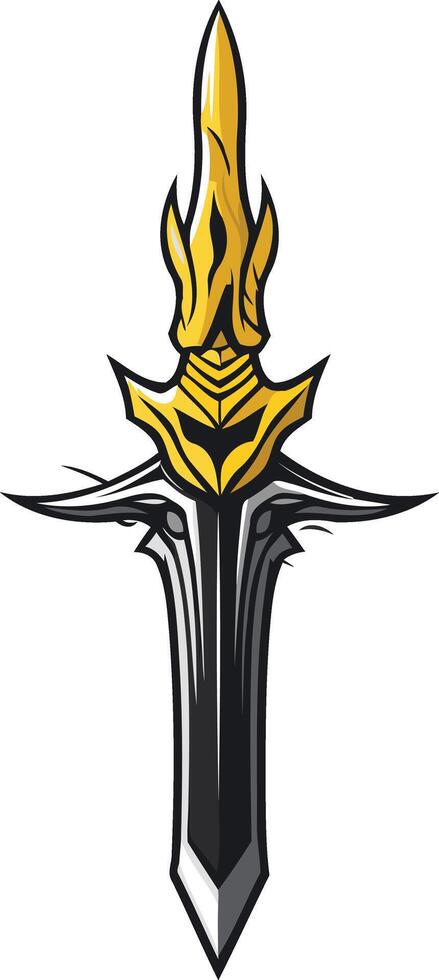 Golden Tipped Sword with Winged Hilt vector