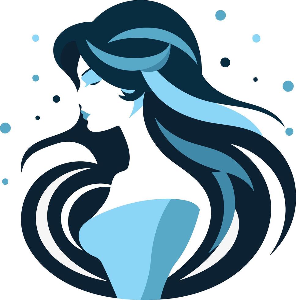 Blue Lady, A Stylized Portrait vector