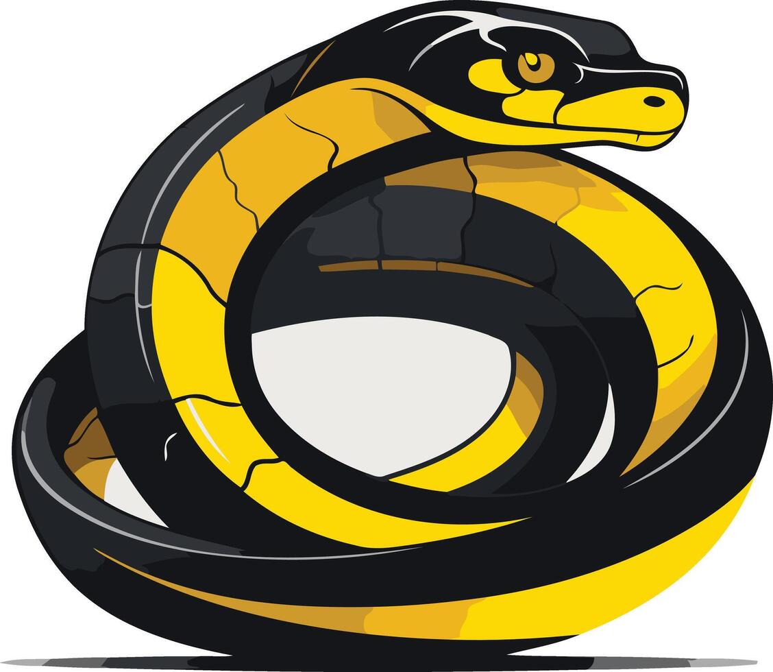 Coiled Yellow Bellied Sea Snake vector