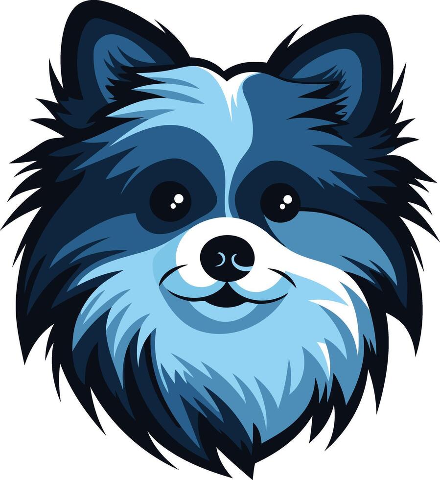 Blue Dog with Fluffy Fur vector