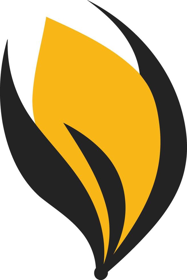 Abstract Flame Logo Design in Yellow and Black vector