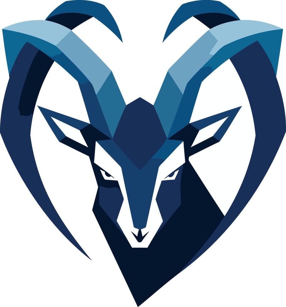 Geometric Blue Mountain Goat vector