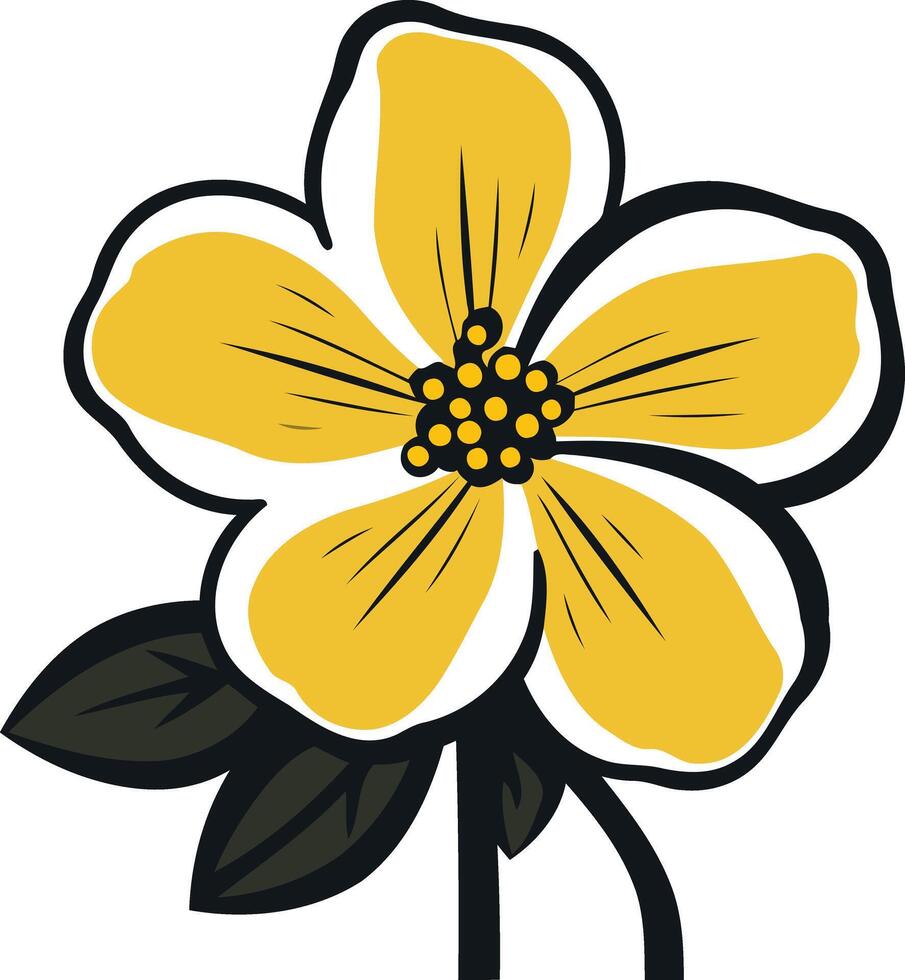 Simple Illustration of a Yellow Flower vector