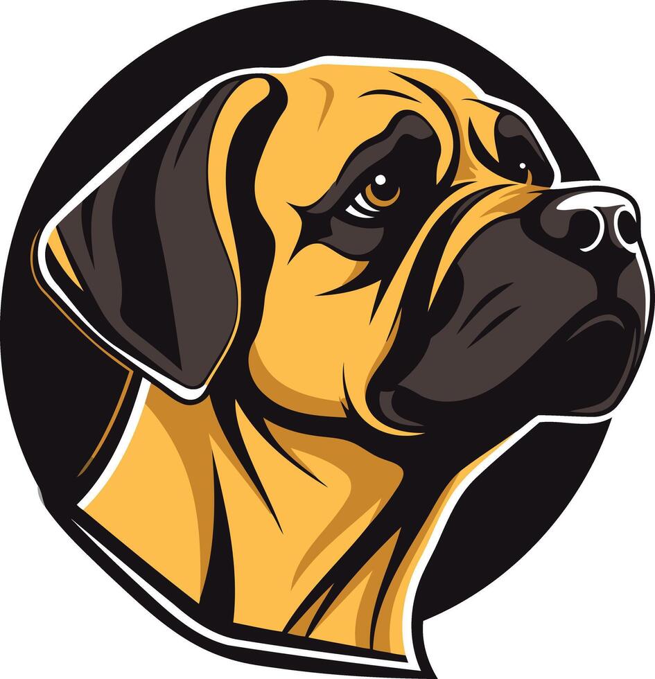 Close up Portrait of a Bullmastiff vector