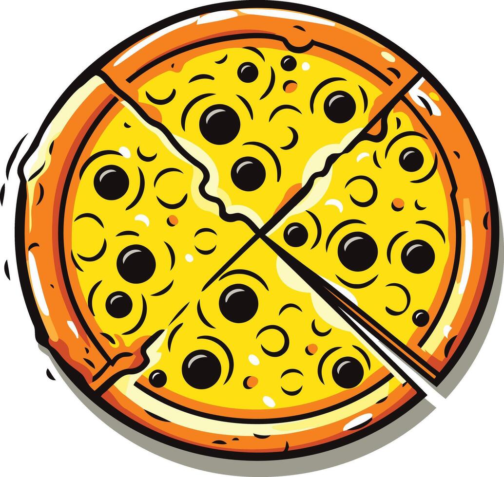 Delicious Pizza with Olives vector