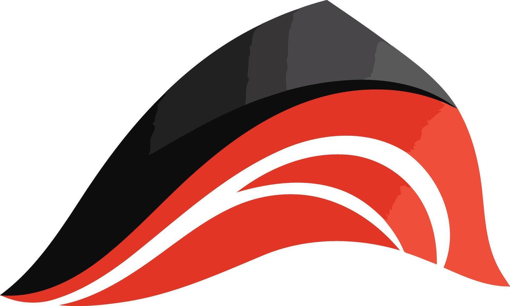 Abstract Red and Black Curved Design vector