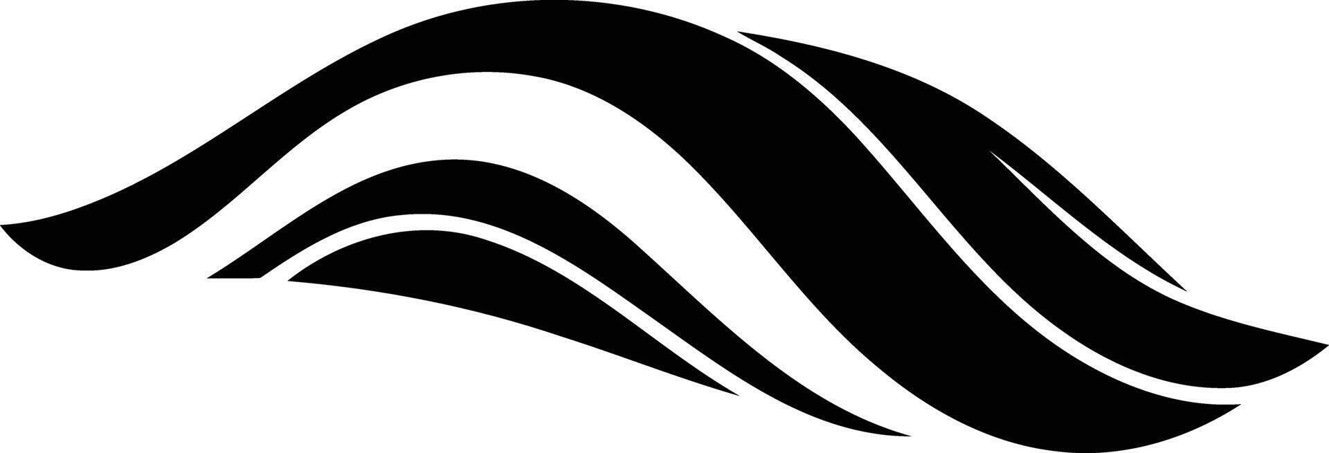Simple, elegant black and white abstract wave design vector