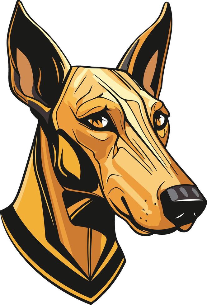 Golden Dog Portrait with Black Trim vector
