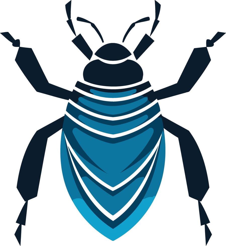 Stylized Blue Bug Illustration vector
