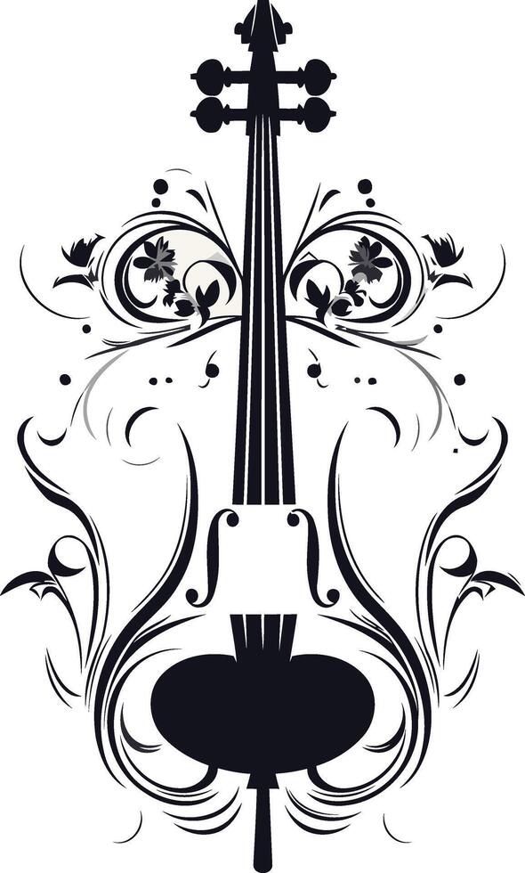 Floral Violin Design vector