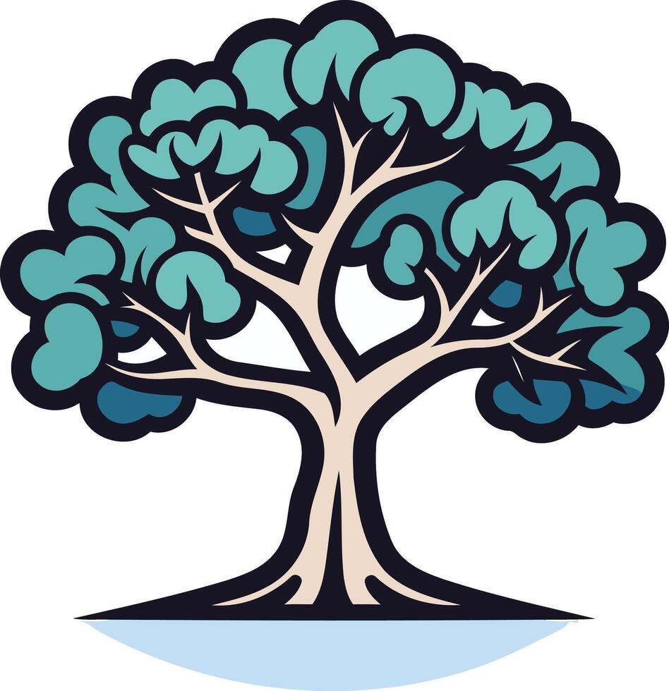 Stylized Illustration of a Tree with Lush Foliage vector