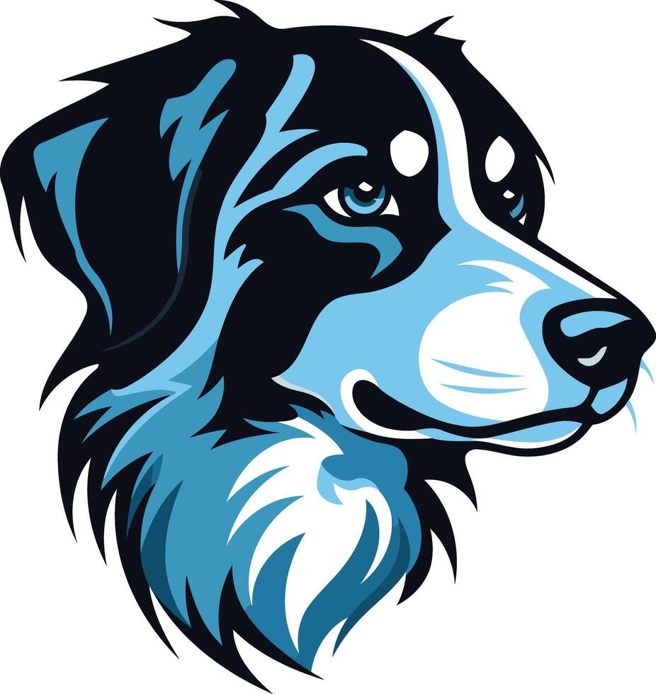 Blue and Black Dog Portrait vector