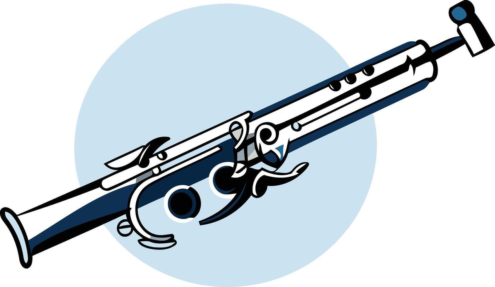 Vintage Flintlock Pistol Illustration vector