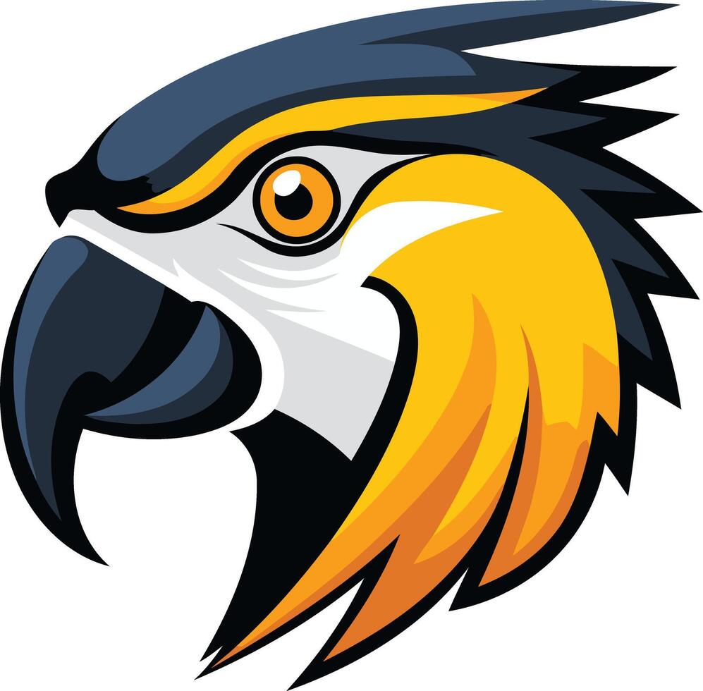 Parrot Head Mascot with Bold Colors vector