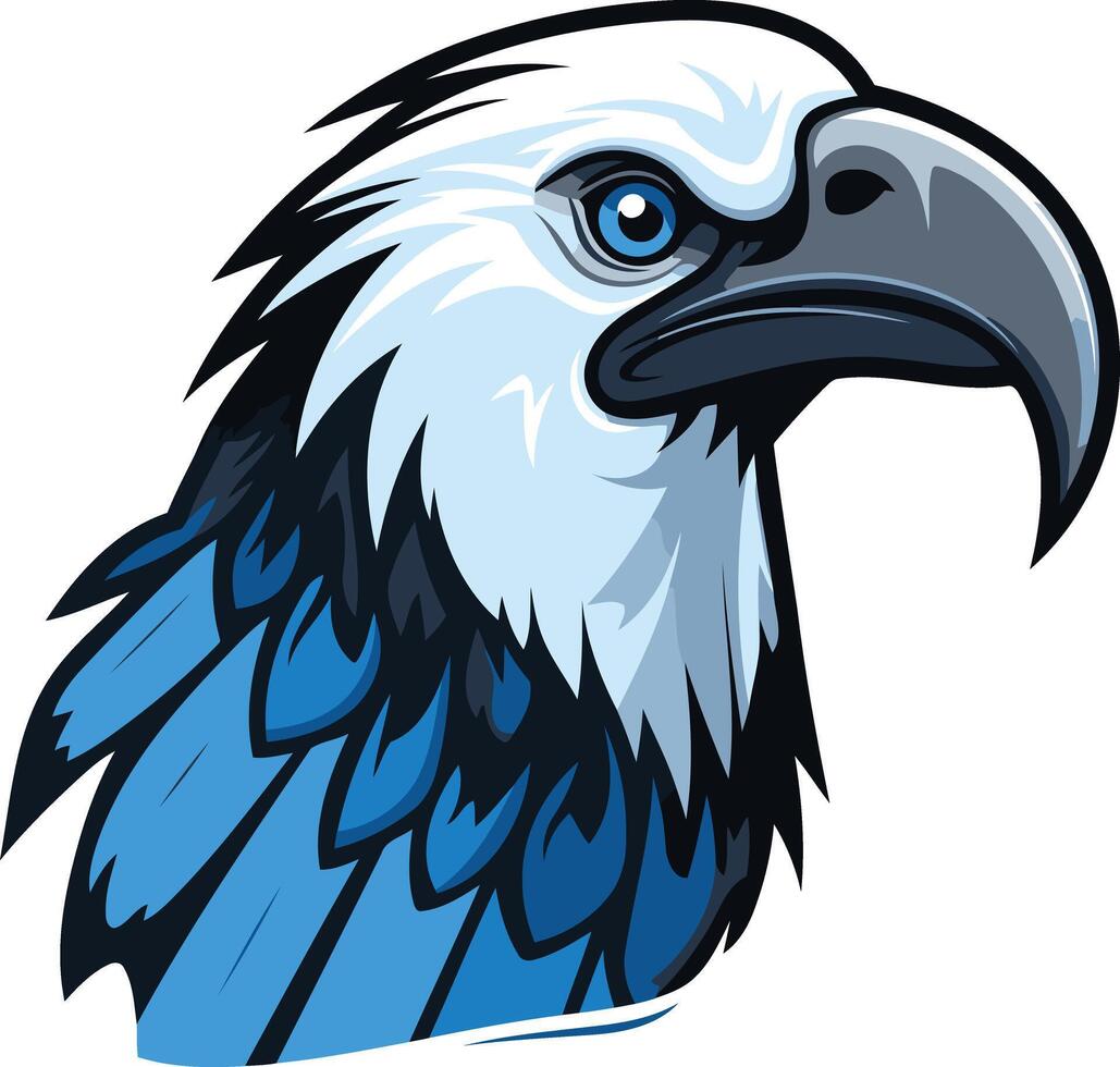 Blue and White Bald Eagle Head vector