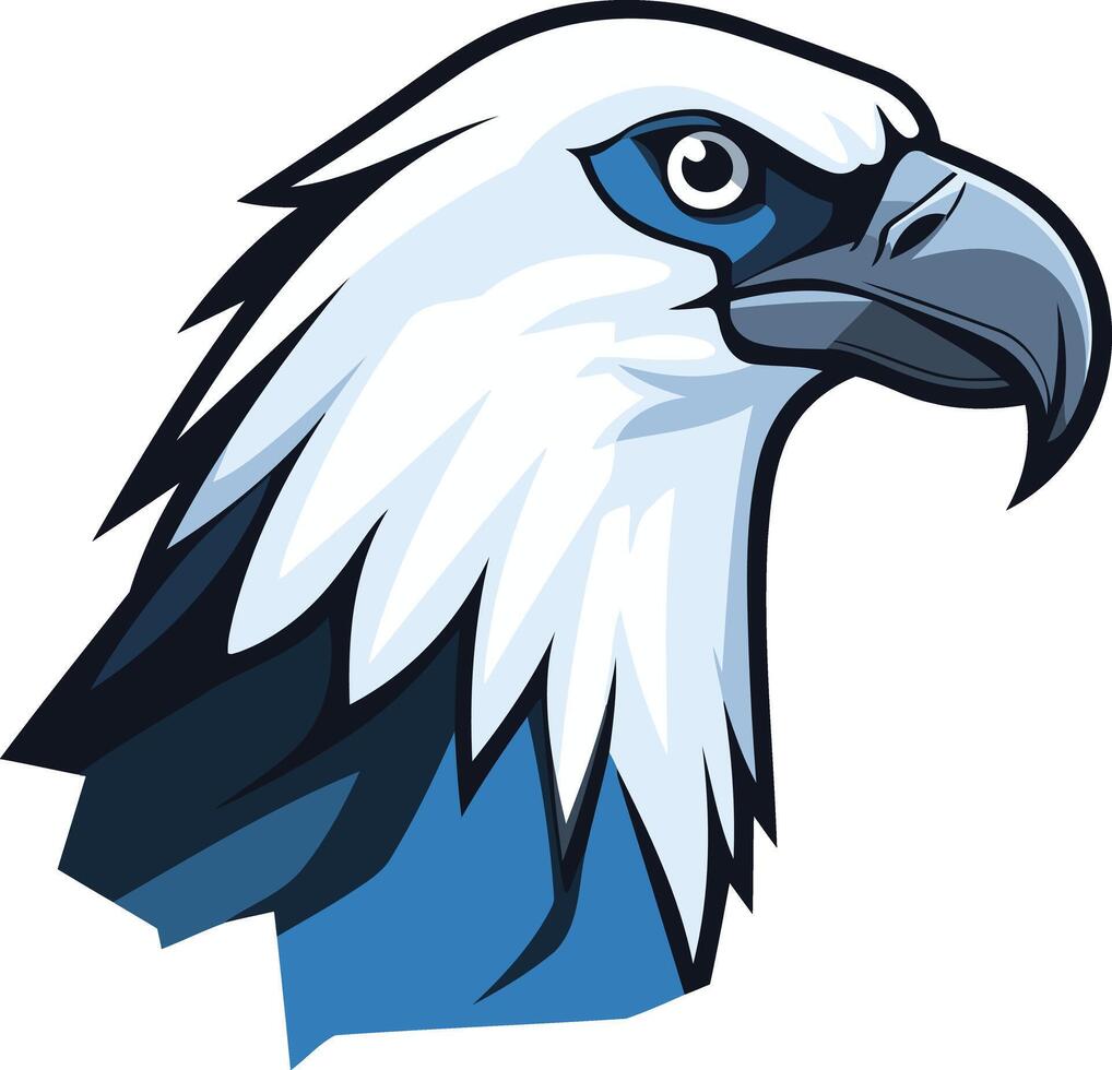 Blue and White Eagle Head Illustration vector