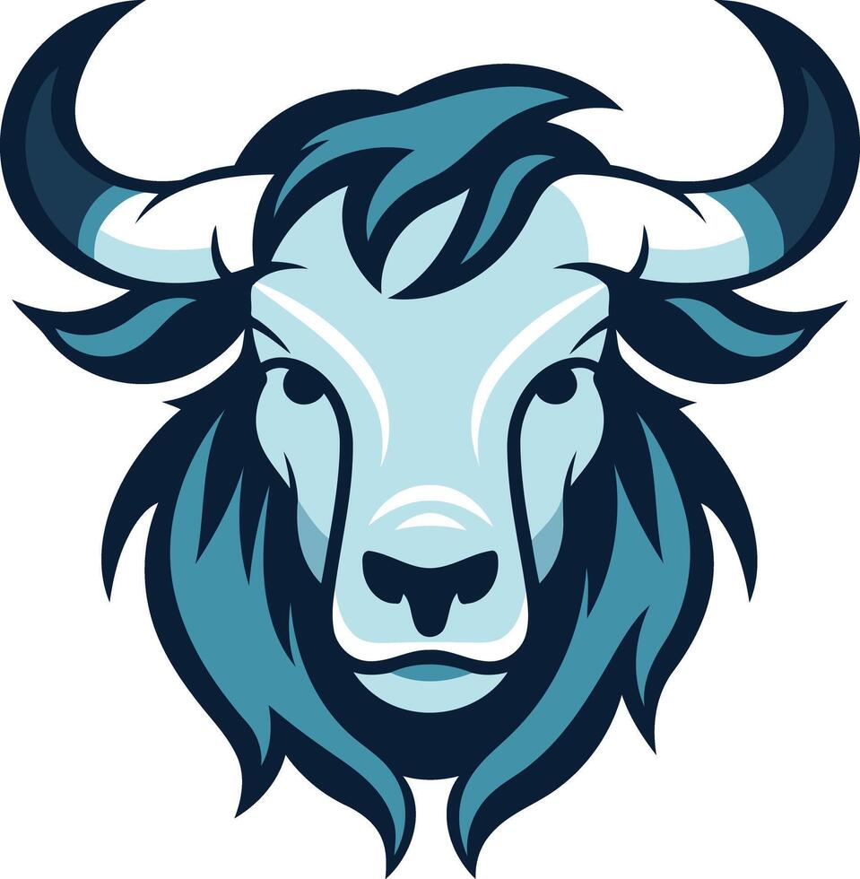 Blue Bull Mascot Design vector