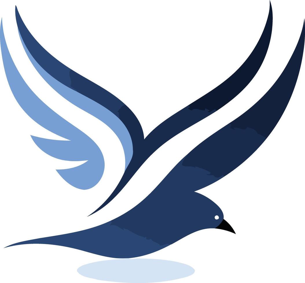 Abstract Blue Bird in Flight vector
