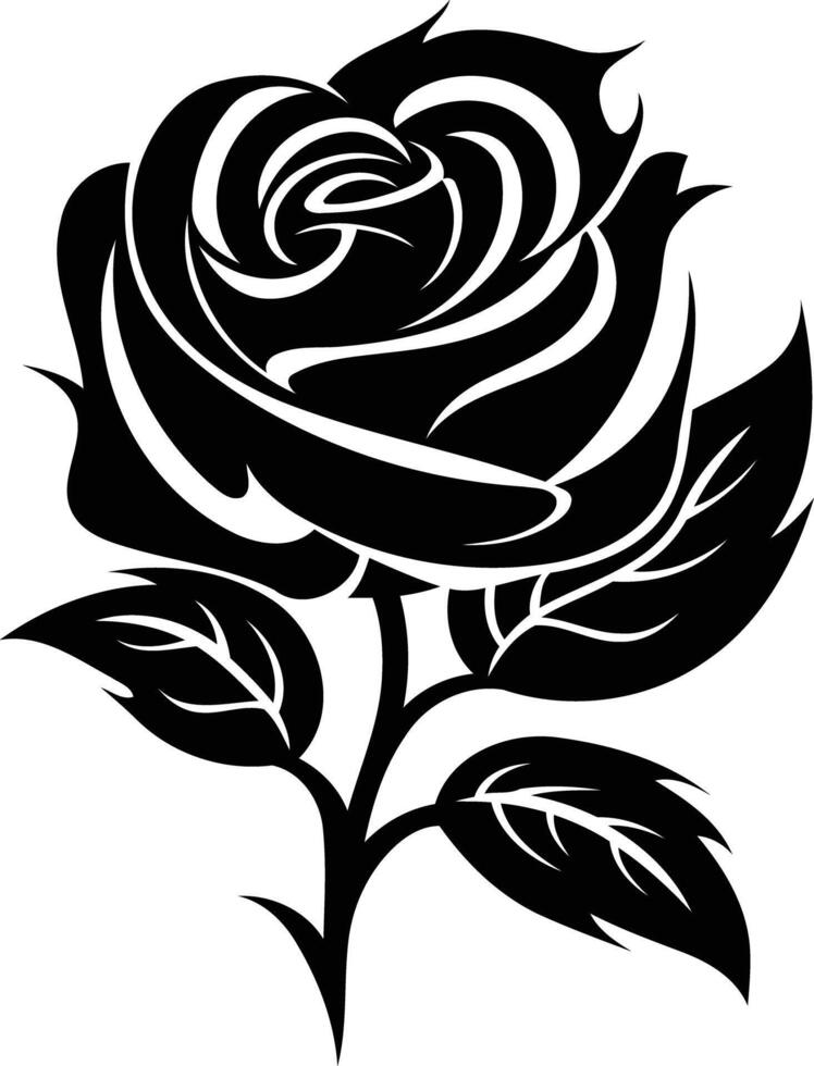 Black and White Rose Illustration vector