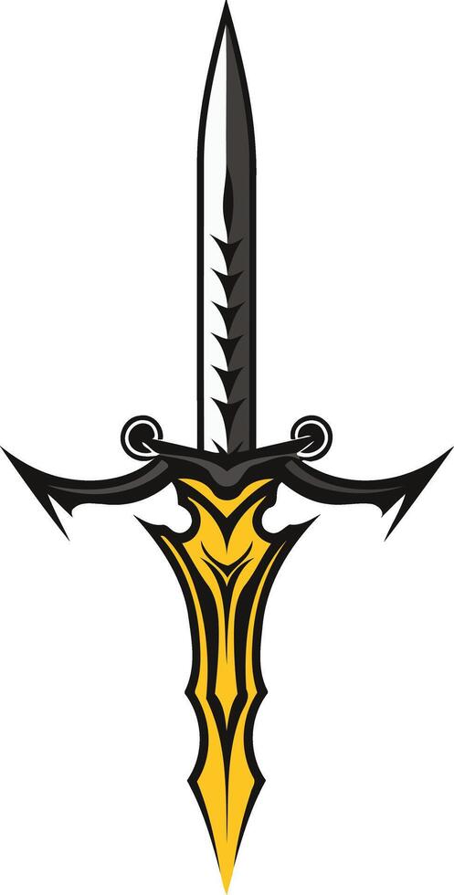 Stylized Dagger with Tribal Design vector