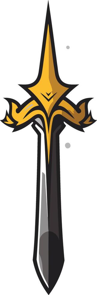 Golden Sword with a Black Blade vector