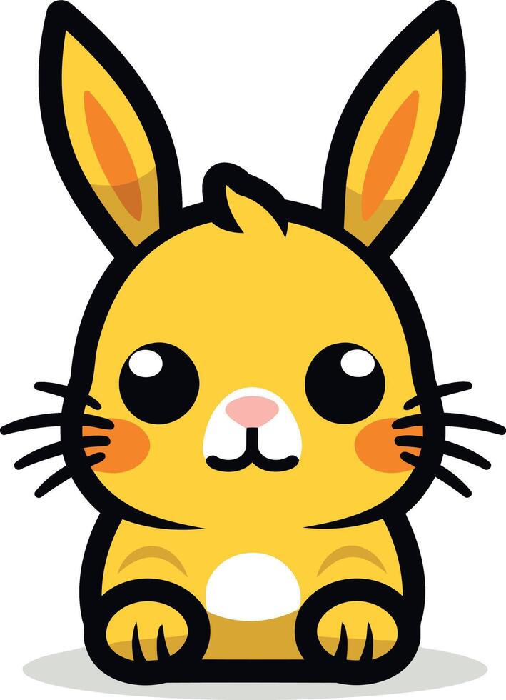 Cute Cartoon Yellow Rabbit Illustration vector