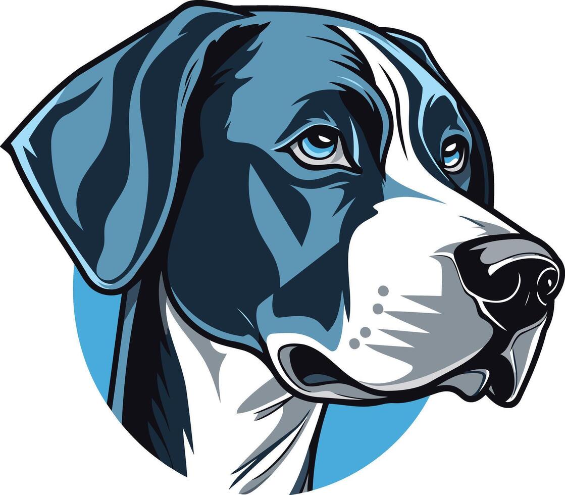 Blue and White Dog Portrait vector