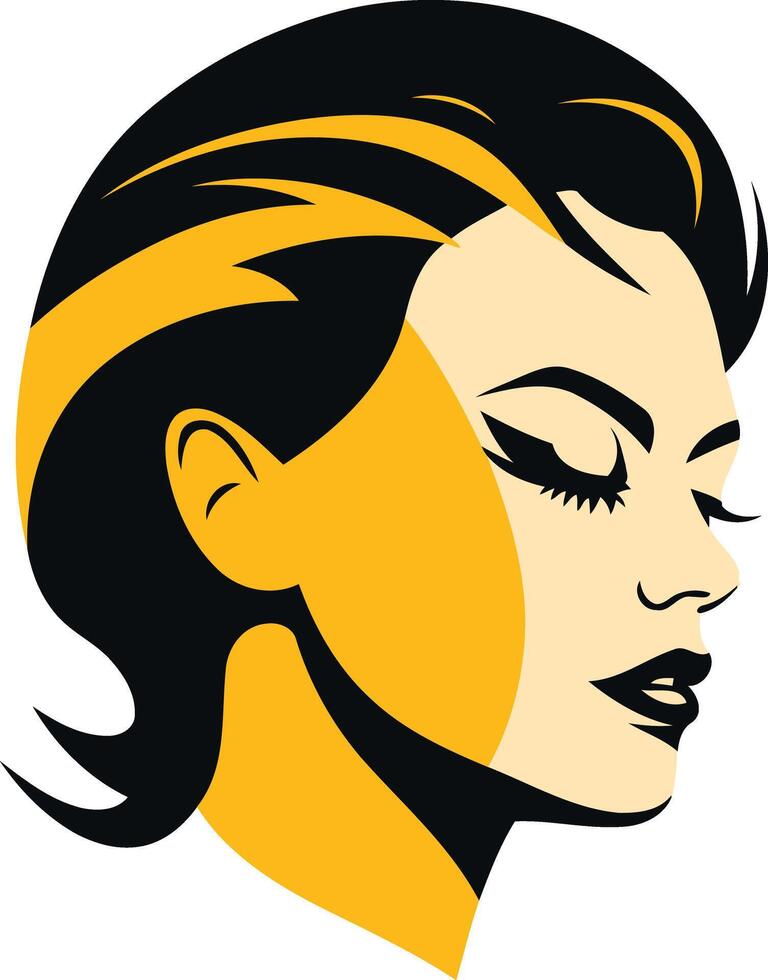 Elegant Woman with Closed Eyes vector