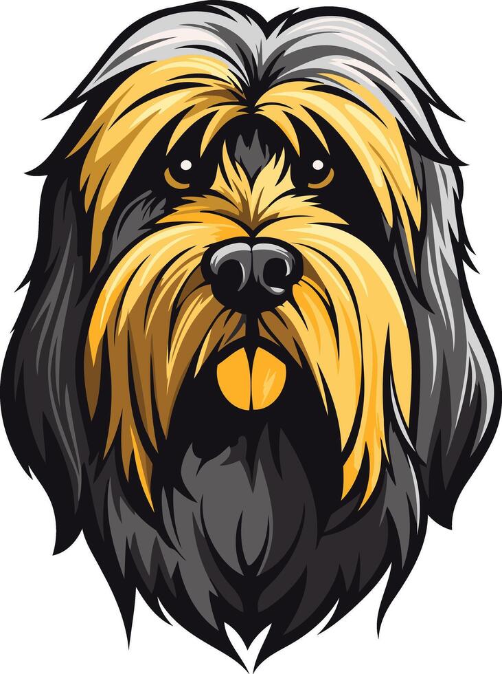 Cartoon Illustration of a Dog's Face vector
