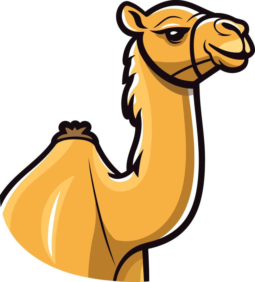 Cartoon Camel with a Friendly Expression vector
