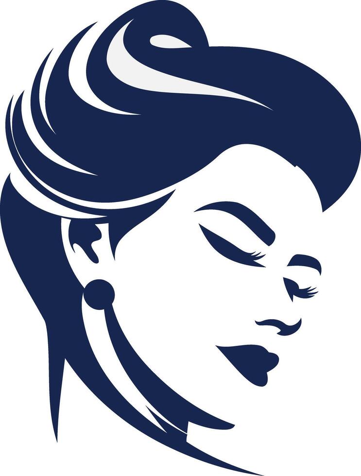 Elegant Woman with Closed Eyes vector