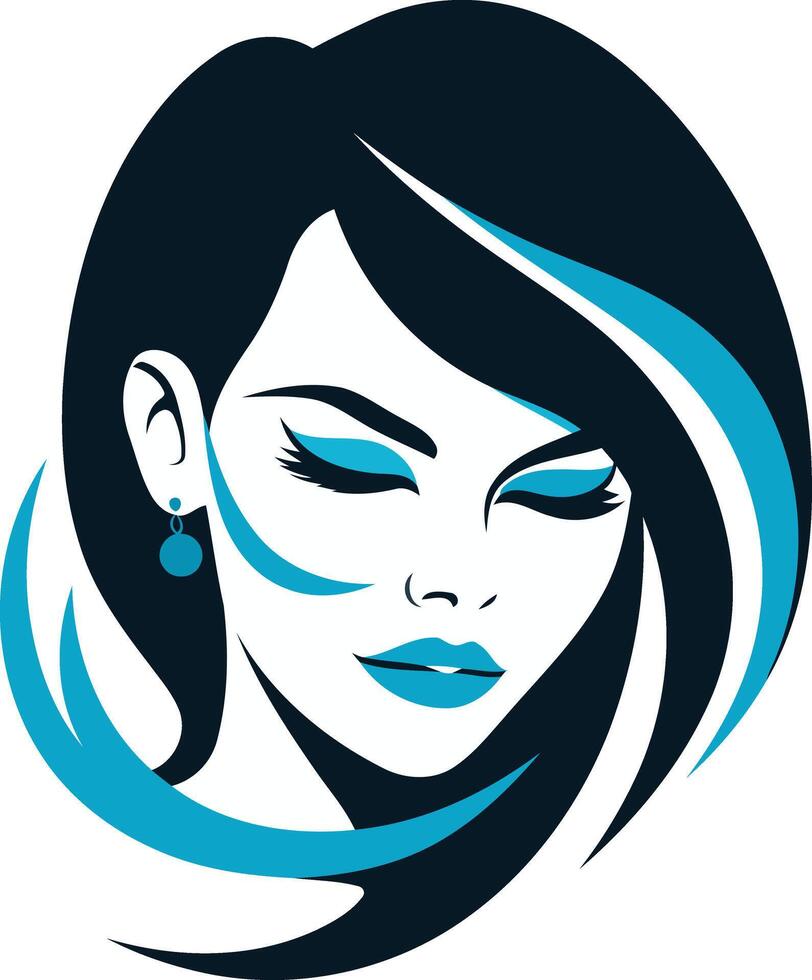 Elegant Woman with Closed Eyes vector