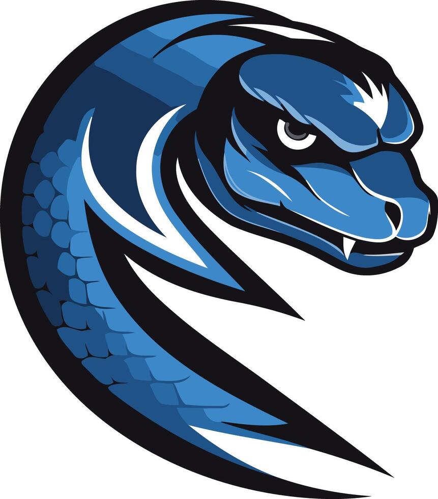 Blue Cobra Mascot Logo Design vector
