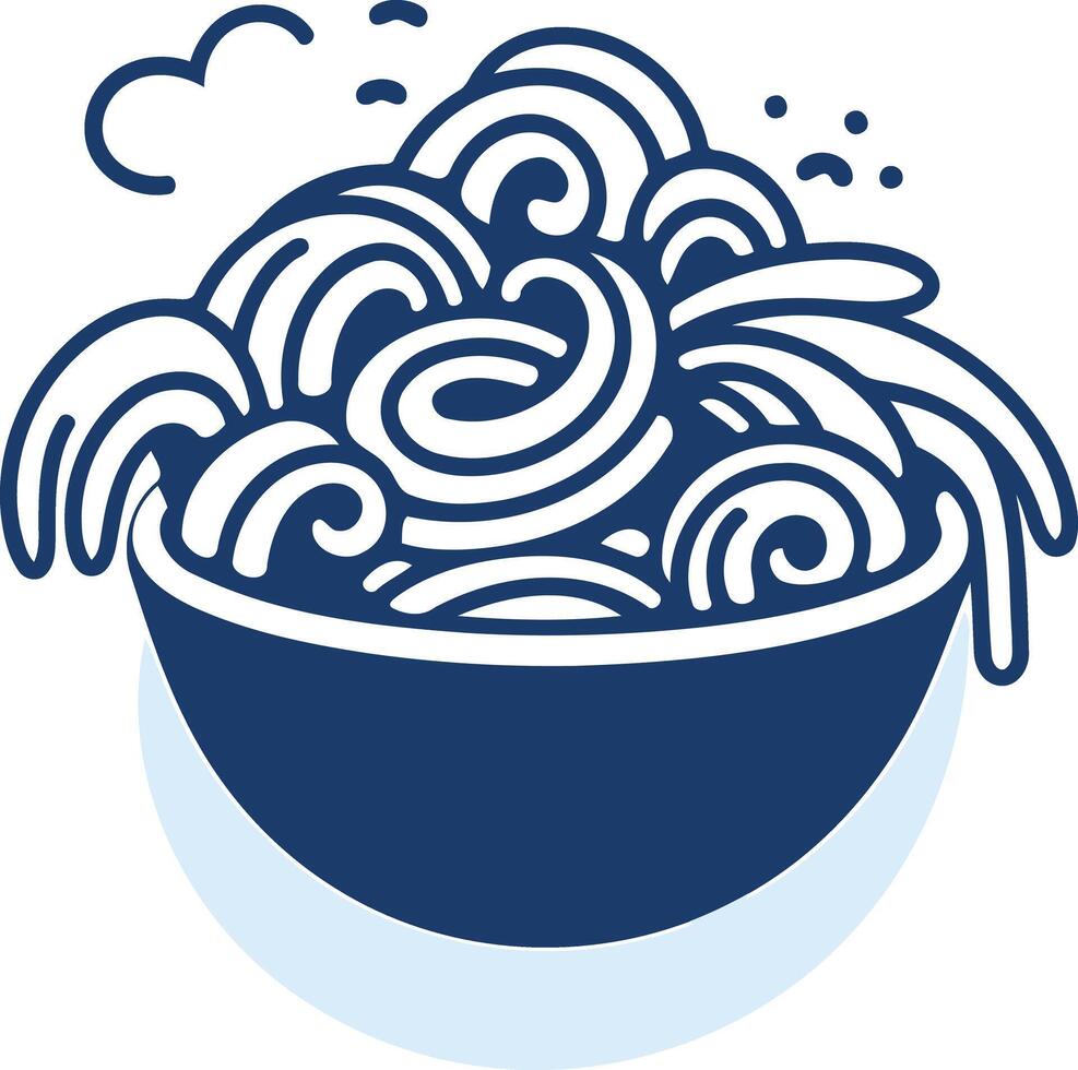 Bowl of Noodles with Steam vector