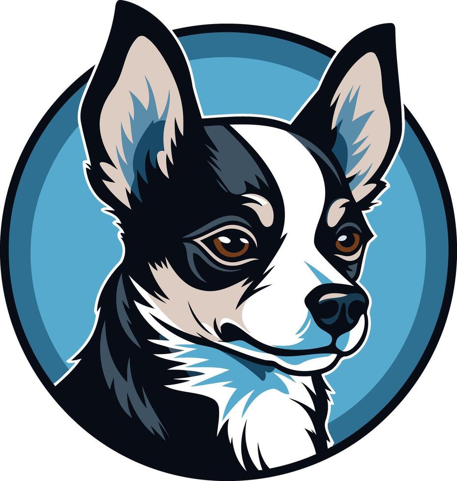 Portrait of a Black and White Chihuahua vector