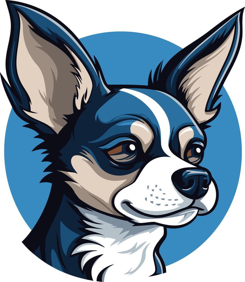 Portrait of a Blue and White Chihuahua vector