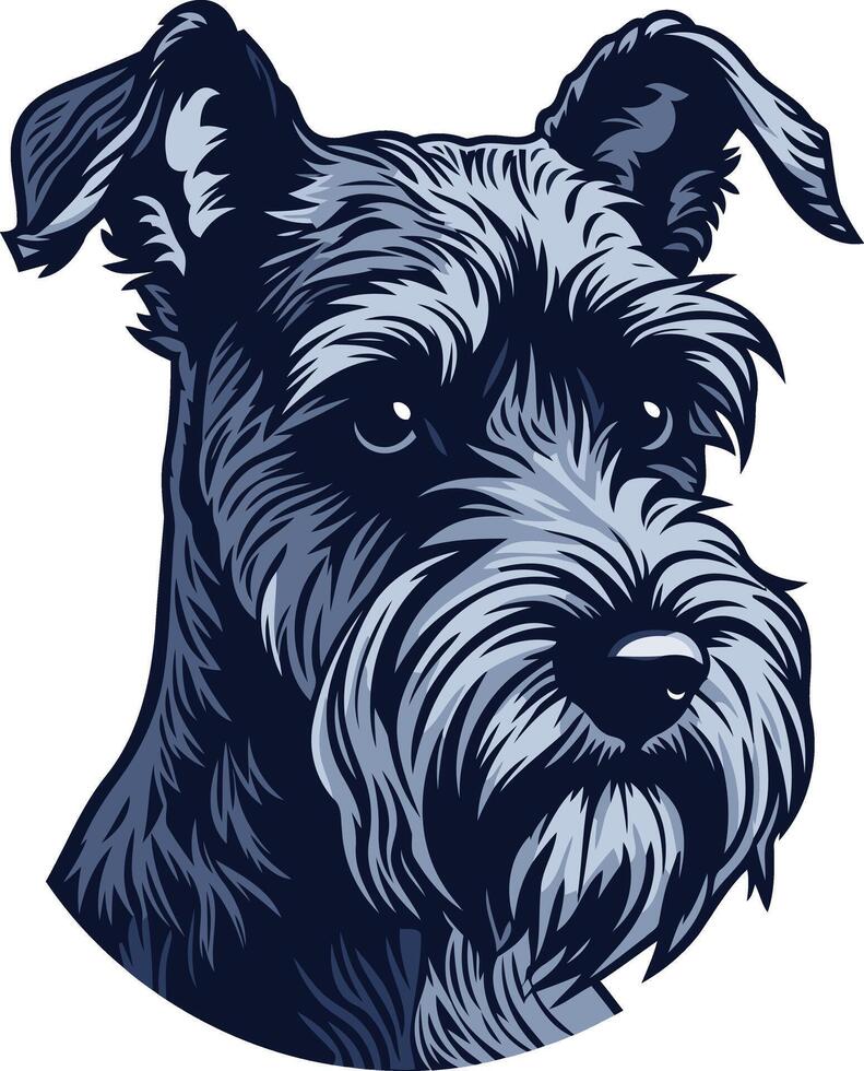 A Close Up of a Miniature Schnauzer vector
