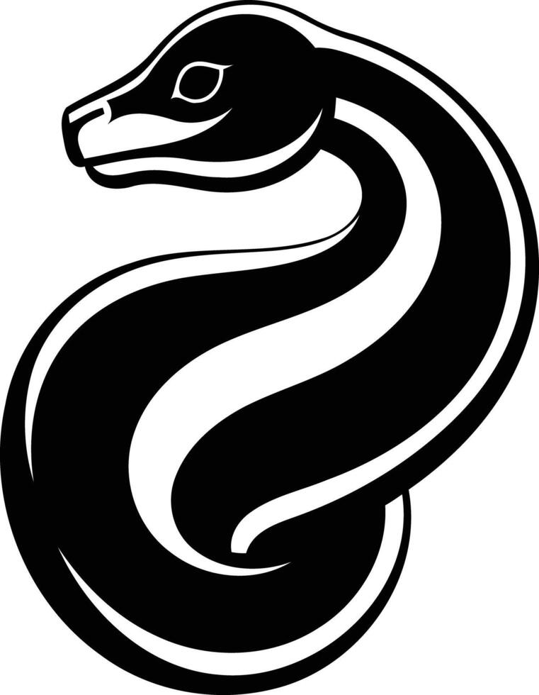 A bold and stylized black snake illustration, perfect for logo design, branding, or tattoo inspiration vector
