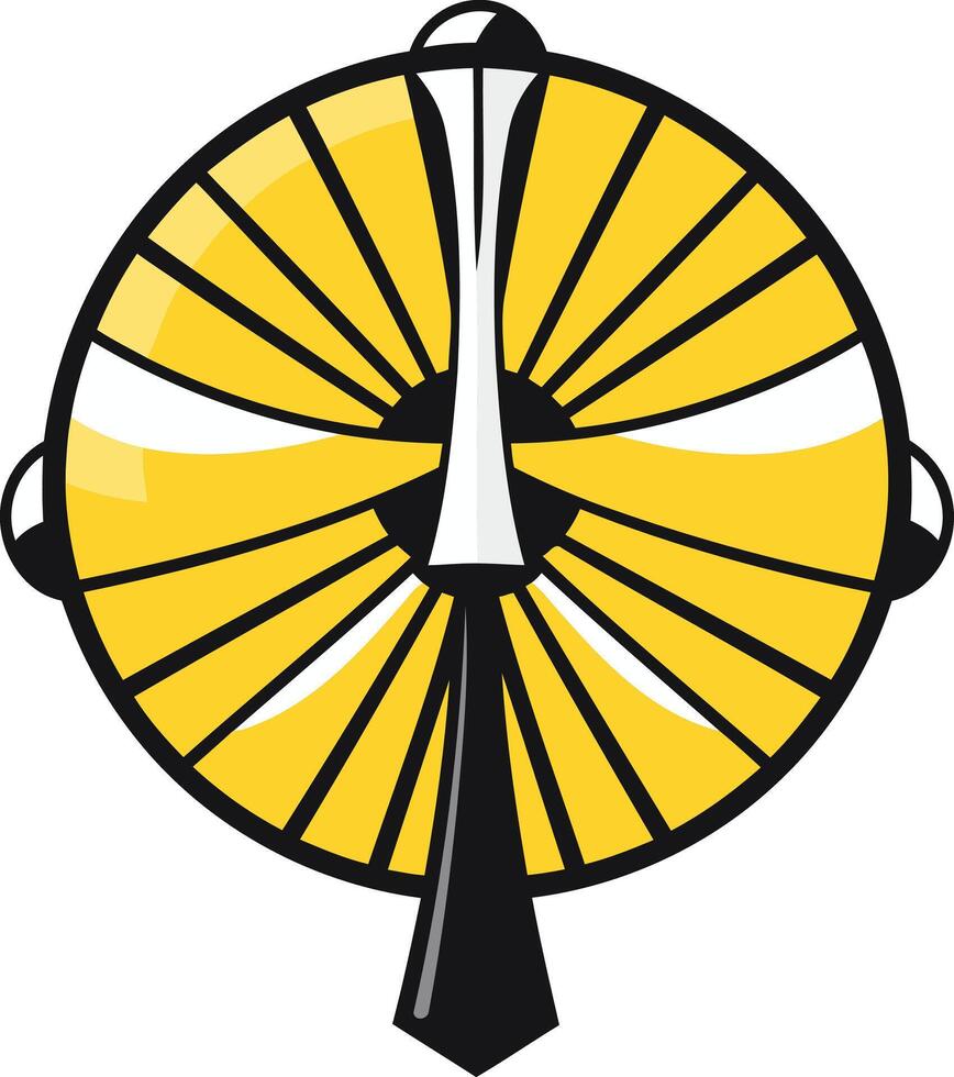 Abstract Circular Design with Yellow and Black vector