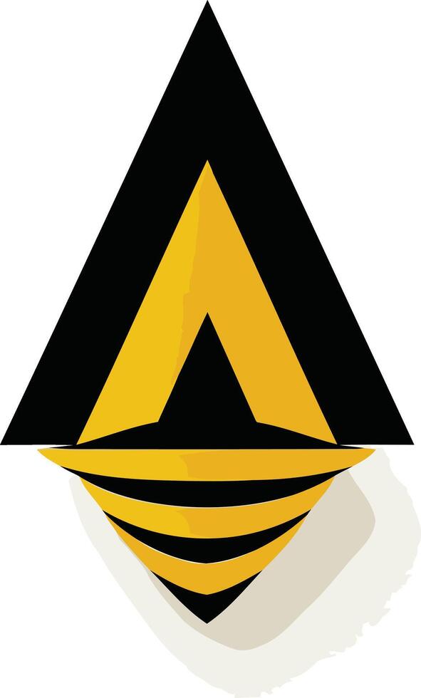 Abstract Logo with Black and Yellow Triangles vector