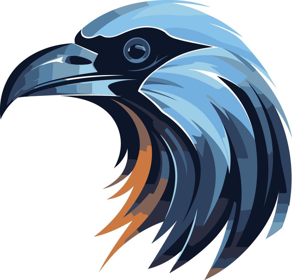 Abstract Eagle Head in Blue and Black vector