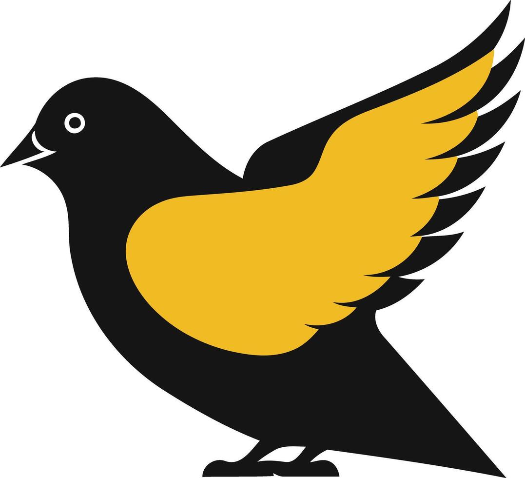 Black Bird with Golden Wings vector