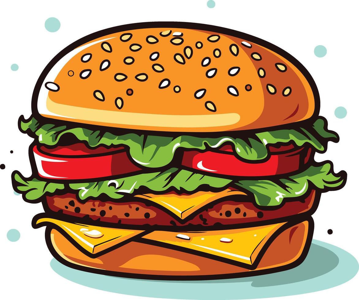 A Delicious and Juicy Burger vector